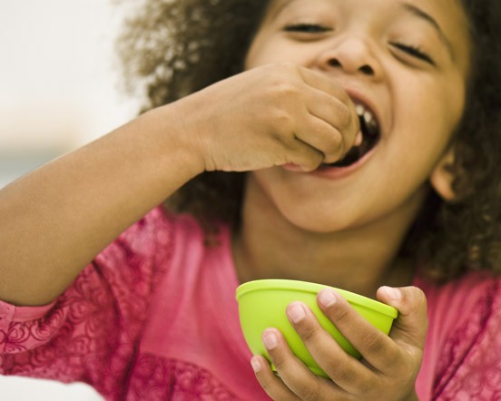 Child eating snacks