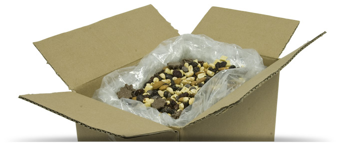 bulk box open with mix nuts in it